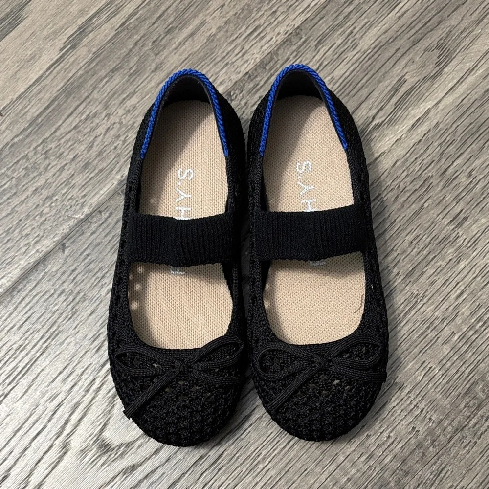 Rothy's Black and Blue Kids Dress Shoes - Picture 3 of 5